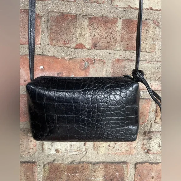 Carlos Falchi Croc Embossed Mini Square Crossbody🖤 - Picture 2 of 14